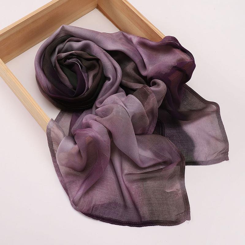 Boho Watercolor Soft Muslim Hijabs Women Floral Breathable Shawl Wrap Scarf Hijab Floral Print Ramadan Headscarf Islamic Turban