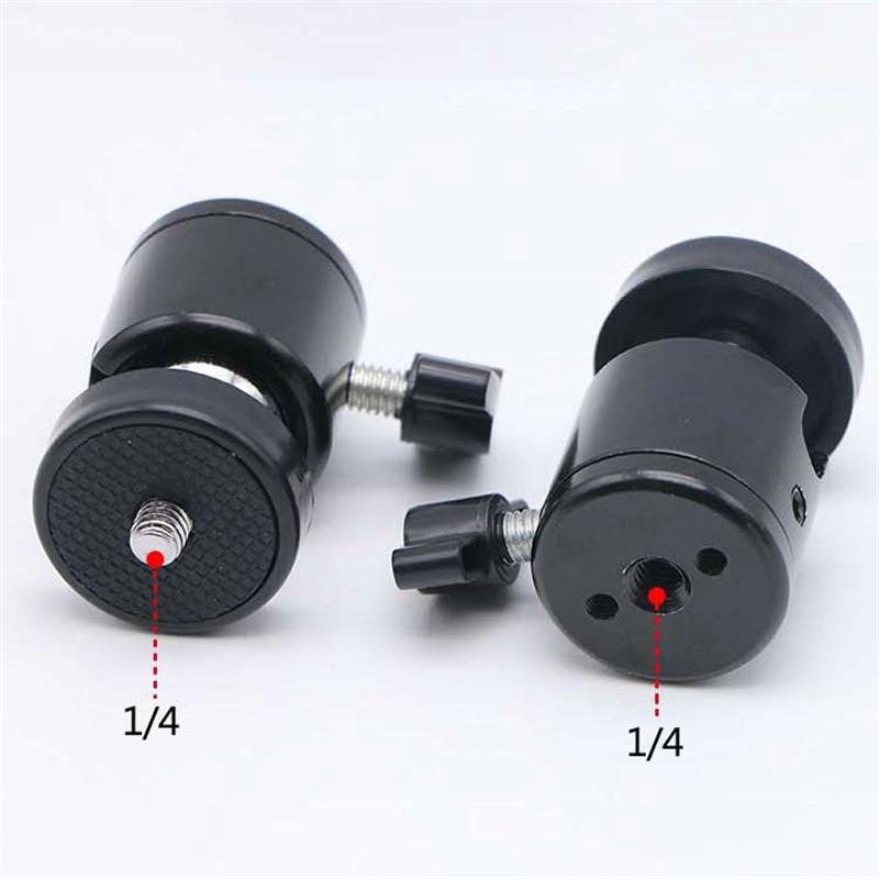 Universal 1/4" Swivel Mini Ball Head Tripod Mount Adapter For GoPro 13 Insta360 DSLR Camera Camcorder Light Bracket Accessories