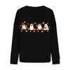 Women's Casual Fashion Round Neck Long Sleeve Halloween Printed Sweatshirt