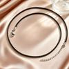 Simple Black Wax Rope Chain Necklace Stainless Steel Clasp Waterproof Braided Leather Chain Choker Trendy Jewelry for Women