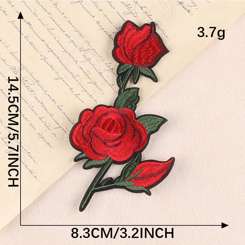 Handmade DIY Rose Embroidery Patch: European & American Fashion Accessory