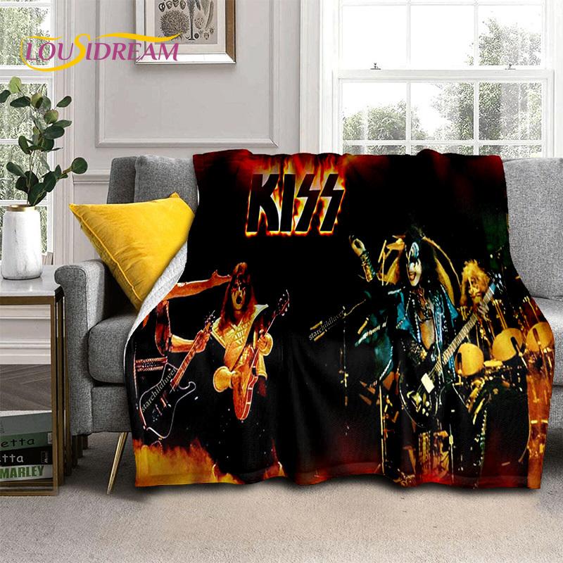 Kiss Rock Heavy Metal Band Gene Paul Soft Flannel Blankets,Throw Blanket Comfortable Blanket for Picnic Beds Sofa Home Bedroom