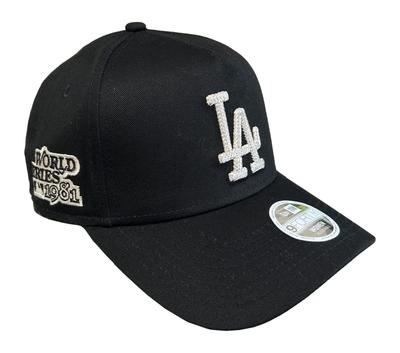 Cap CAP Hat 9FORTY LA Logo Shohei Otani Los Angeles Dodgers World Series 1981 Logo Adjustable Black [New Era] Women's [Used]