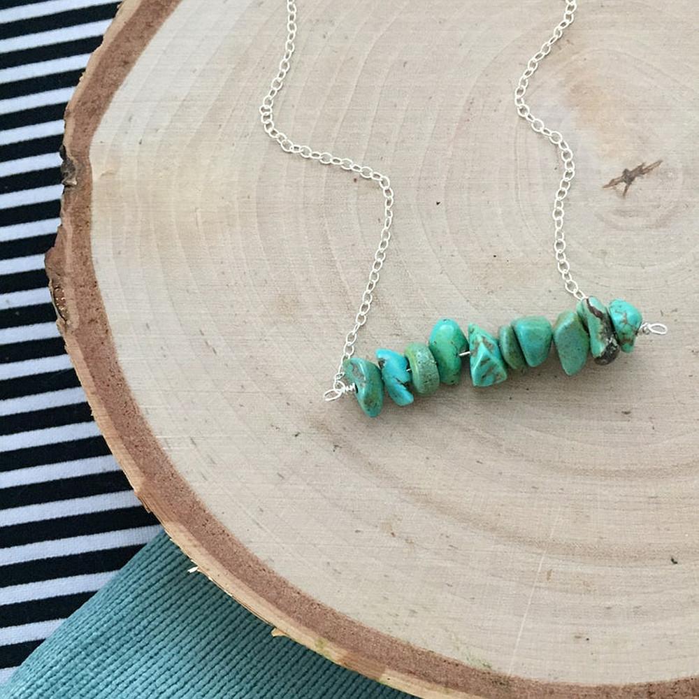 New Hot-selling Models, Fashionable Design, Bohemian Collarbone Chain, Turquoise Fragment Necklace.