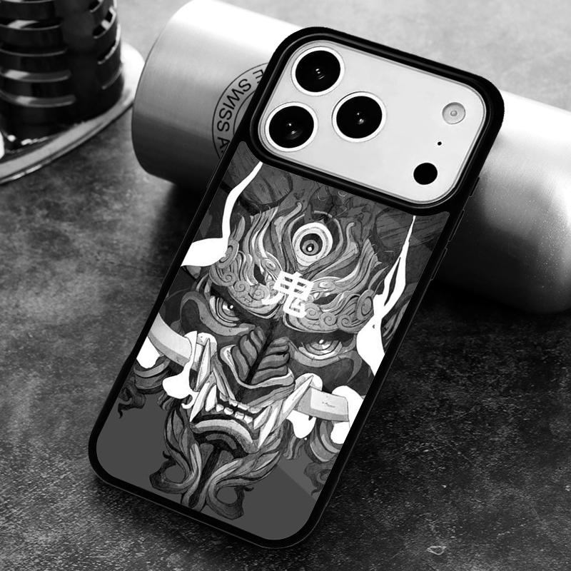 Japanese Hannya Mask Phone Case for iPhone 17 16 15 Pro Max Air 14 13 12 11 Plus Shockproof Cover