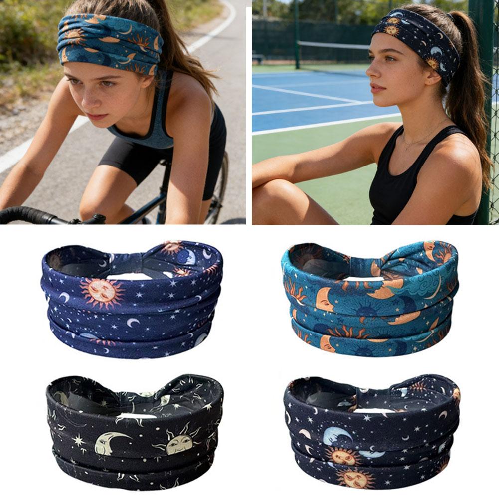 Bohemian Print Knot Turban Headband Soft Elastic Yoga Hair Bandana For Women Men Hair Accessories