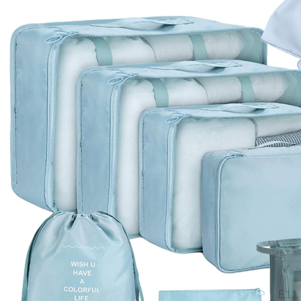 8 Pieces Portable Packing Cubes Clothes Sorting Bag Cosmetics Travel Organizers