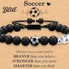Soccer Fan Jewelry Football Bracelet for Men Black Matte Beads