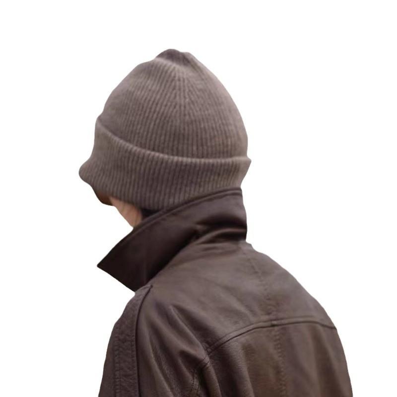 Women's Double-layer Thickened Autumn and Winter Warm Ear Protection Knitted Hat Versatile Piles of Hats Cold Hat Men