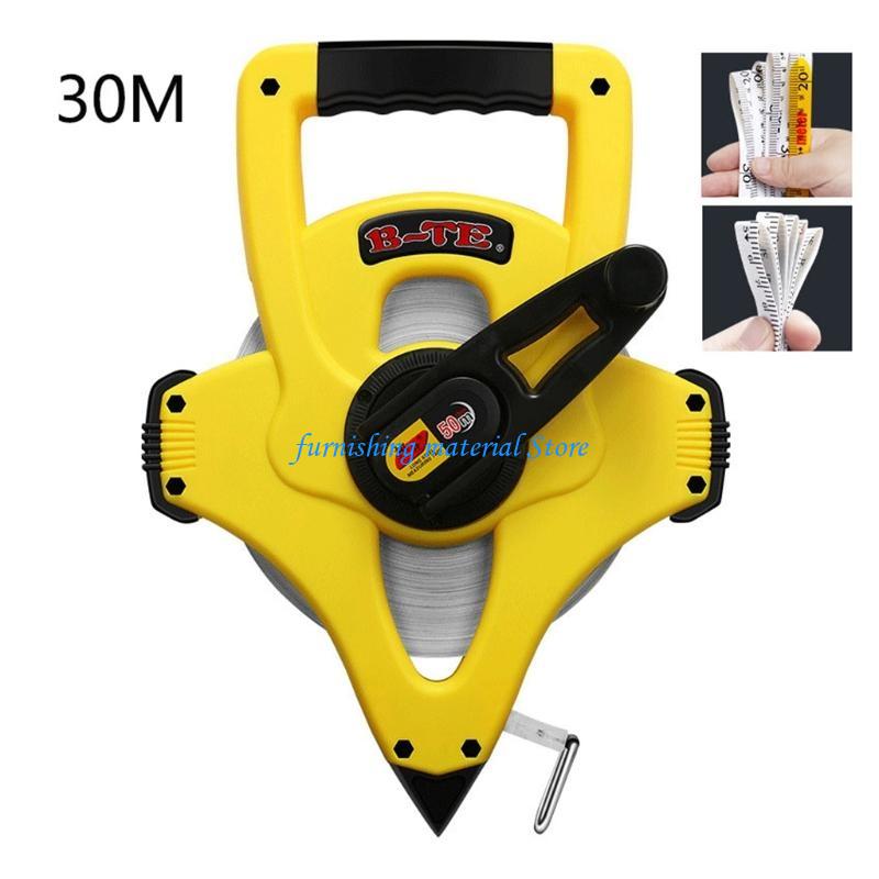 Y5GD Open Reel Tape Measure Fiber/Steel Tape Waterproof Tape 30/50 Meters Anti-rust 30M