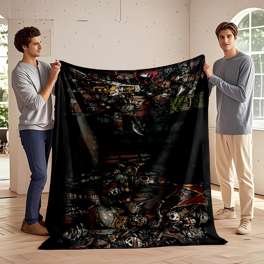"Dark Fantasy Battle Scene with Warriors and Undead - Flannel Blanket for Bedroom, Living Room, Sofa, and Nap Sofas."