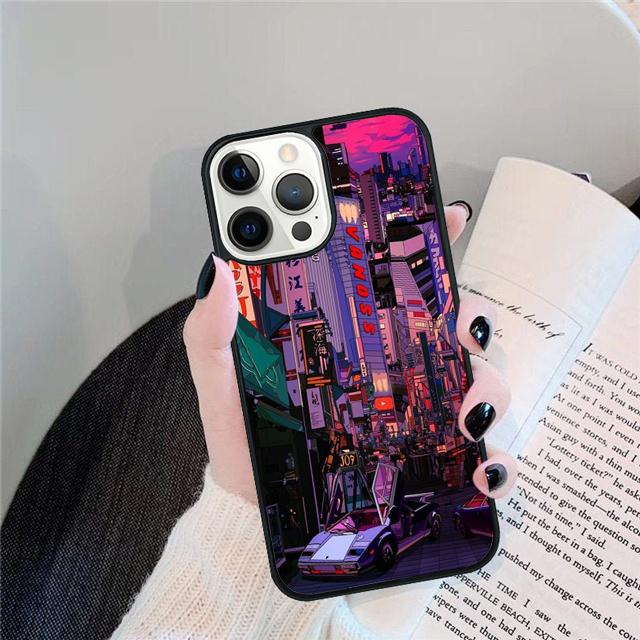 Japanese streets Tokyo Neon Wonderland phone Case For iPhone 16 15 14 Plus X XR XS apple 16 11 12 13Pro Max coque