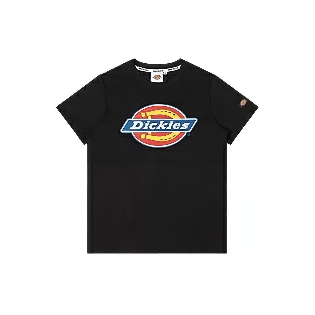 Dickies Ss23 Logo Letter Print Rundhals Kurzarm Drop Shoulder T-Shirt Damen T-Shirt Schwarz DK008816BLK1
