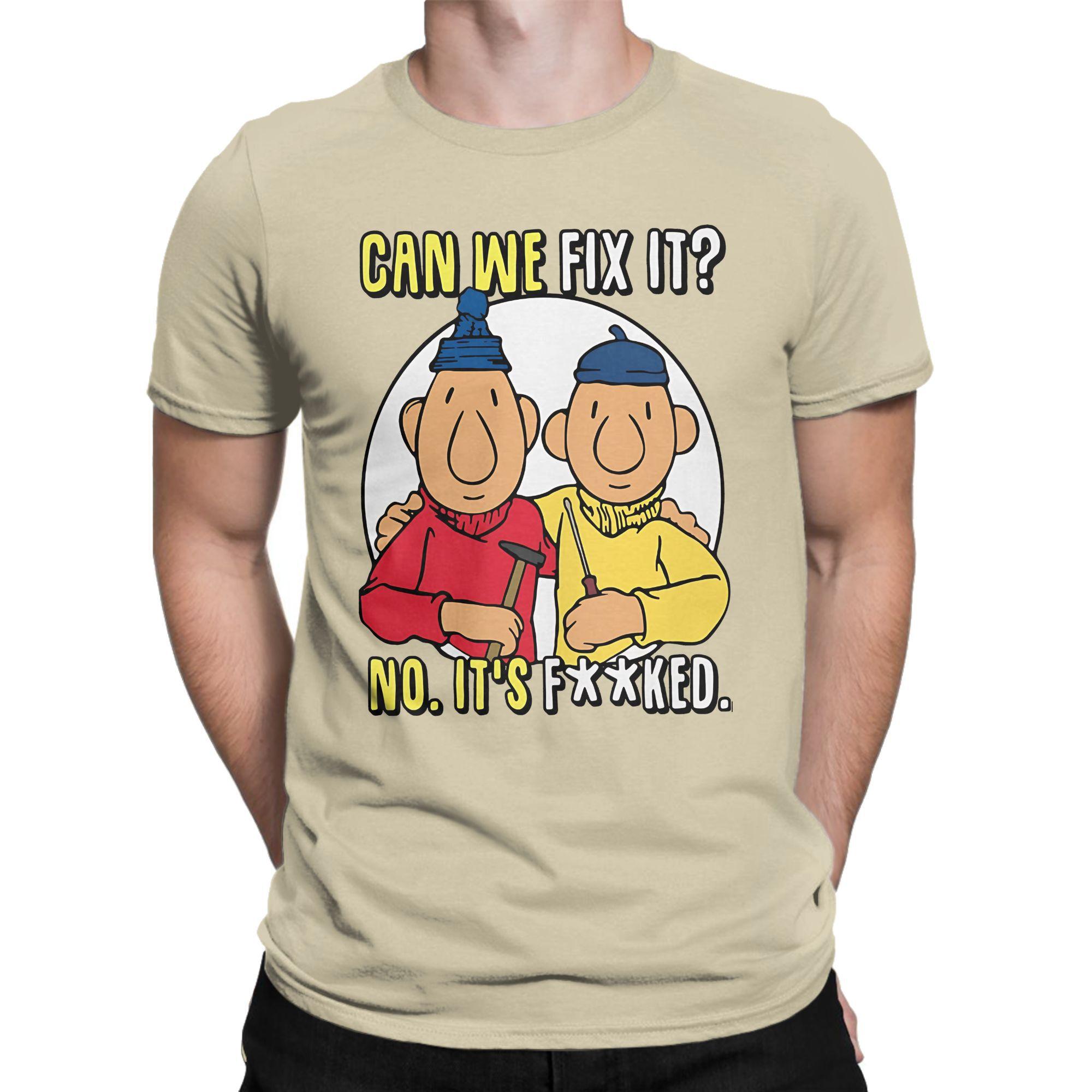 Lucky starfish Top Nieuwe Collectie Pat and Mat Anime T-shirt voor Mannen Vrouwen Katoenen T-shirts Kleding met Korte Mouwen M