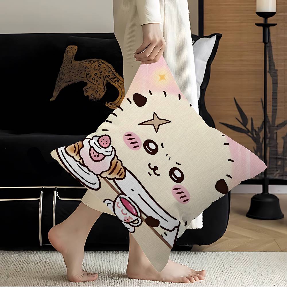 RRakko Cartoon Office Cushion Pillowcase Car Cushion CoverXCM Lumbar Pillowcase Sofa Pillowcover