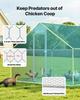 Metal Chicken Coop, 9.8x19.6x6.5 ft Large Walk-in Chicken Runs with Cover, Spire Roof Hen House Enclosure with Security Lock, Outdoor Duck Rabbit Cage