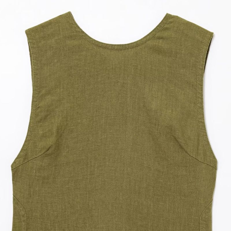 Kaslead New Women Clothes Western Style Fashion Simple Linen Midi Sleeveless Dress 2731072