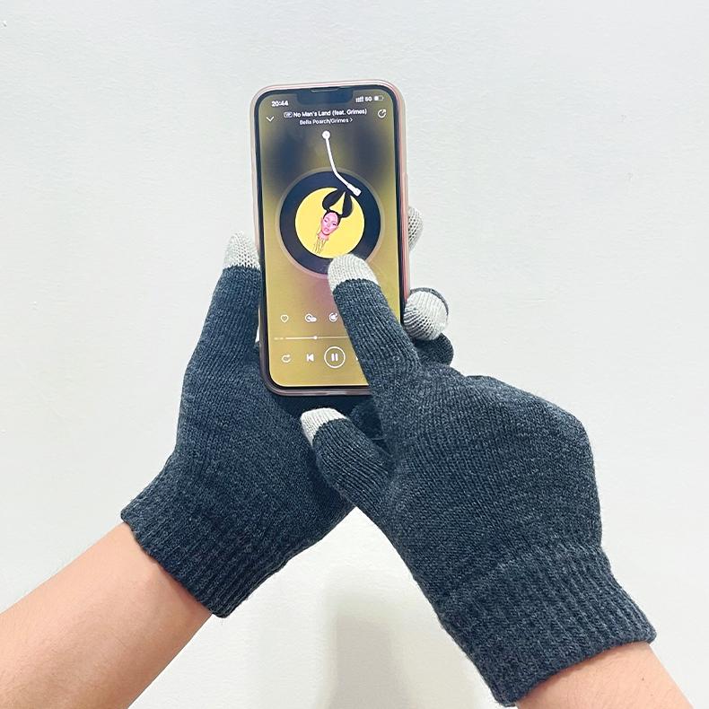 Gestrickte Touchscreen-Handschuhe für Wärme Winter für Herren und Damen Dickes Samt für Radfahren Winterhandschuhe