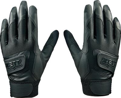 ZETT Batting Double Black Size S Gloves, Belt, (1900), (BG16592HS)