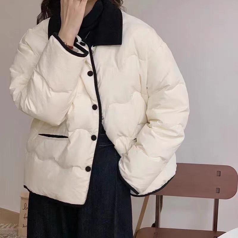 Light and thin cotton-padded clothes women's short splicing new winter cotton-padded clothes small cotton-padded jackets warm jackets