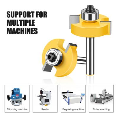 8 Handle Double Edge Ball T-Knife Bearing Slotting Knife Inch Woodworking Milling Kit T-Slotted Knife