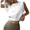 Ärmelloses Lockeres Top, Laufen, Fitness Sexy Freiliegender Bauchnabel Übung Damen T-Shirts