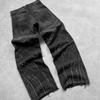 Y2k Hip Hop Bol Erkek Kot Pantolon Eskitilmiş Retro Siyah Pantolon Nakışlı Harajuku Gotik Geniş Paça Pantolon Sokak Giyimi Pantolon