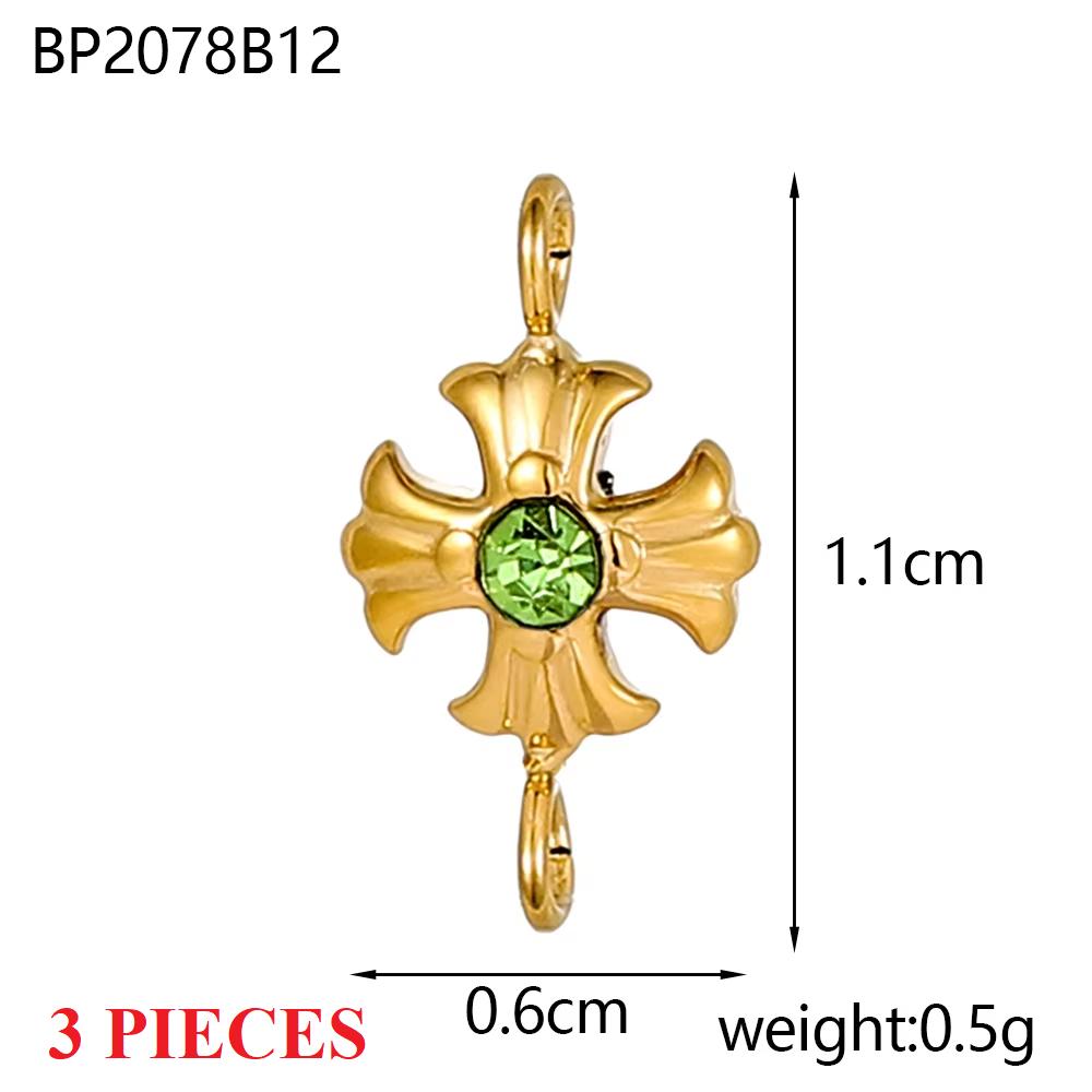 3PCS/LOT CARLIDANA Gold-Plated Steel Charm Earrings Colorful CZ Heart Star Tarot Charms for DIY Jewelry