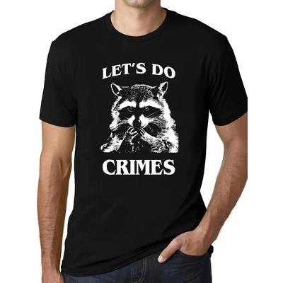 Raccoon Print T-shirt Men's Casual Street Style Stretch Round Neck Tee Shirt For Summer Fashion Streetwear Casual Men's Clothing
