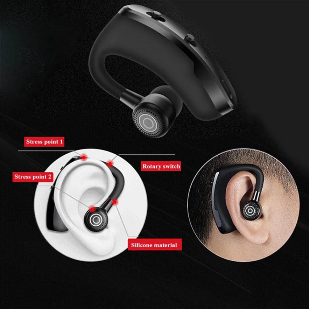 V9 Pro Wireless Bluetooth-compatible Headset Led Smart Display Business Handsfree Earhook Earphones With Microphone