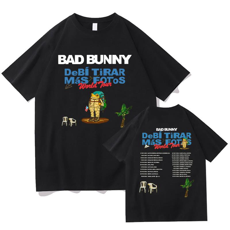 Bud Bonney World Tour 2026 Tshirt Must Take More Pictures New Album Tshirt Short Sleeve Cotton Vneck Shirt Casual Clothing L