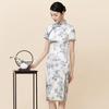 Hengyuanxiang New Chinese Style Mulberry Silk Qipao Dress