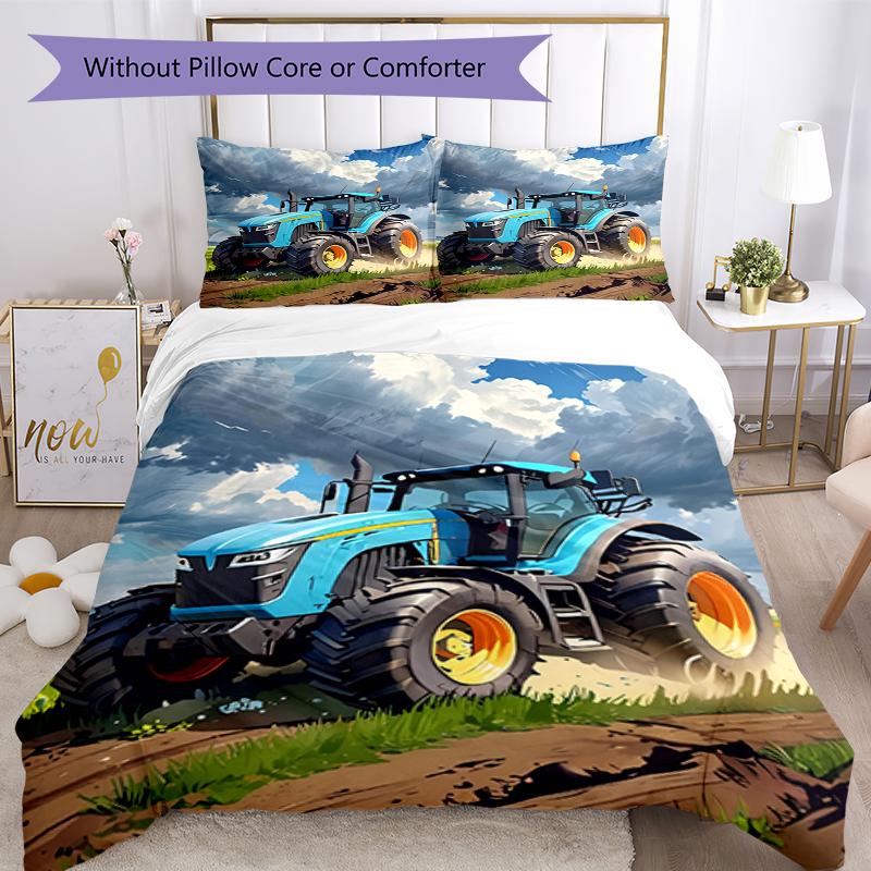3pcs Truck Bedding Set Duvet Cover Closure Includes 1 Duvet Cover & 2 Pillowcases, Soft and Comfortable for All Seasons.