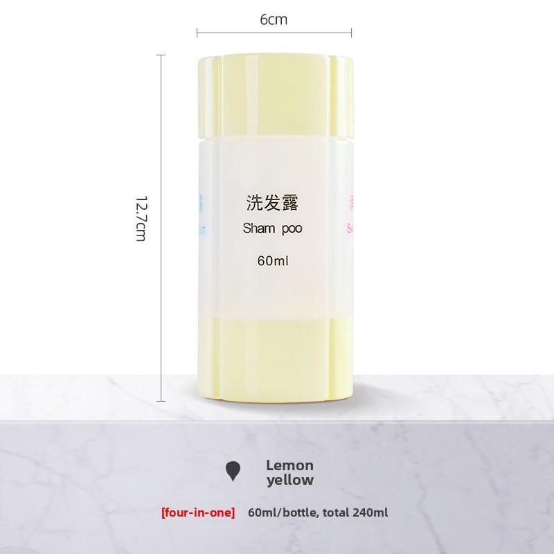 Travel Dispenser Bottle Cosmetics 4-in-1 Travel Portable Set Shampoo Shower Gel Makeup Storage Bottle