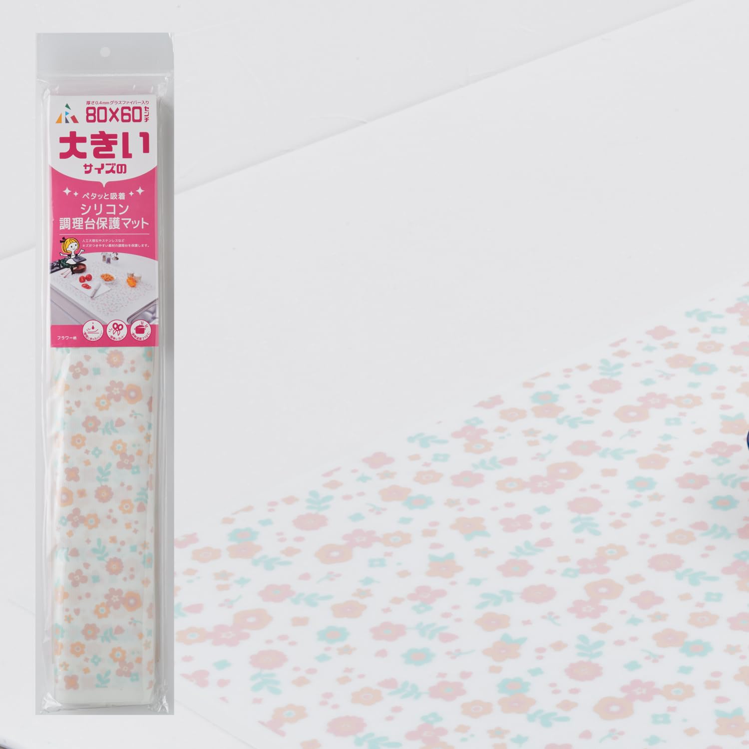 

Коврик для защиты варочной поверхности с адсорбционным силиконовым покрытием R Preventive Cleaning Flower 60 x 80 x Thin Heat Устойчивый к воздействию температуры, режется, предотвращает появление пятен (р) 0,04