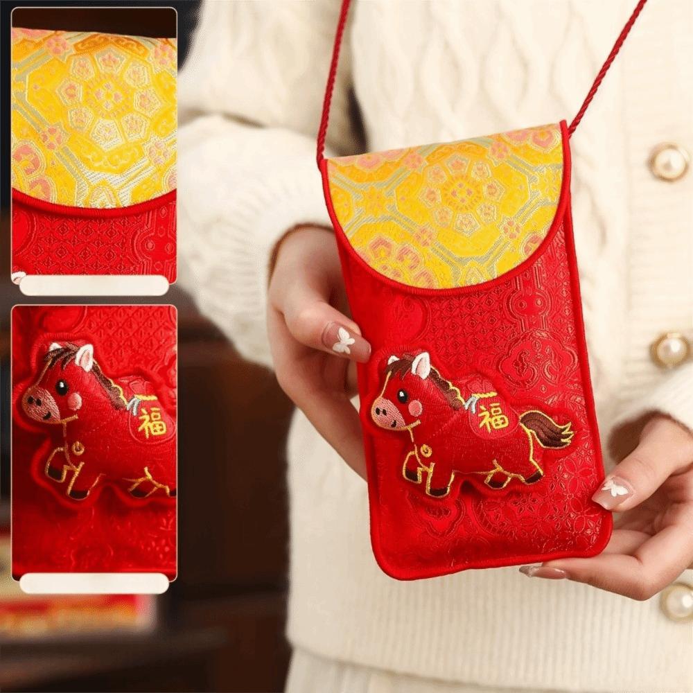 with Neck Strap Money Envelopes Red Color Lucky Money Packets Lucky Charm Cash Envelopes  Kids
