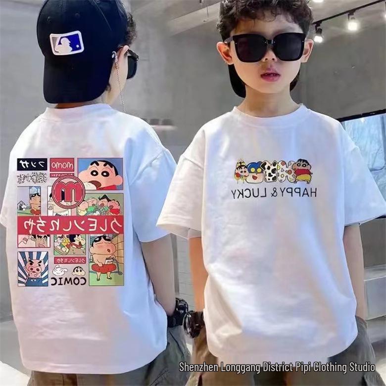 

Детская мультяшная хлопковая футболка с коротким рукавом для младенцев и малышей 150cm