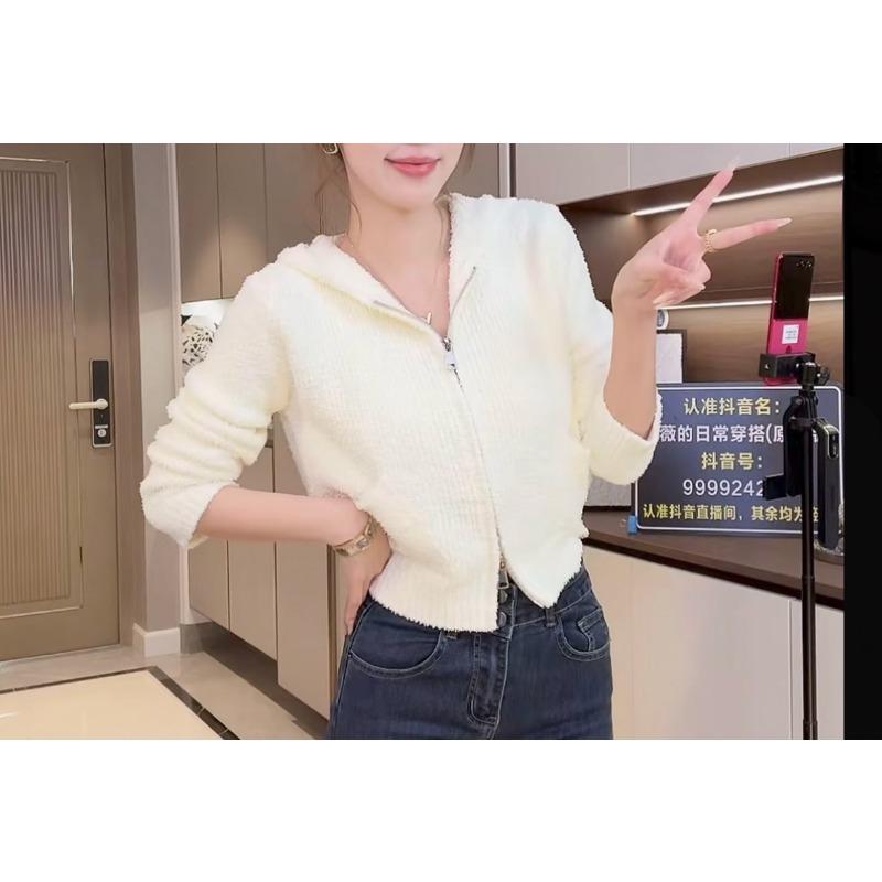 

Осень и зима новый свитер женский с капюшоном женский топ не скатывающийся женский вязаный кардиган с длинным рукавом куртка one size fits all