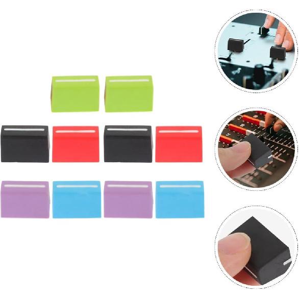 10Pcs Slider Cap Replacement Knob for Mixer Fader Control 4Mm Inner Hole Assorted Colors for Various Devices