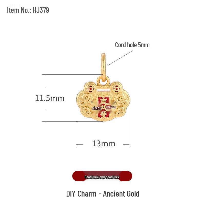 Ancient Gold Cloisonné Ethnic Charm Spacer Beads Pendant for DIY Bracelet Mala Accessories