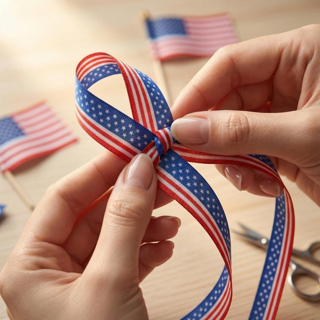 American Independence Day Ribbon, A Must-have Decorative Ribbon For Presidential Campaigns.