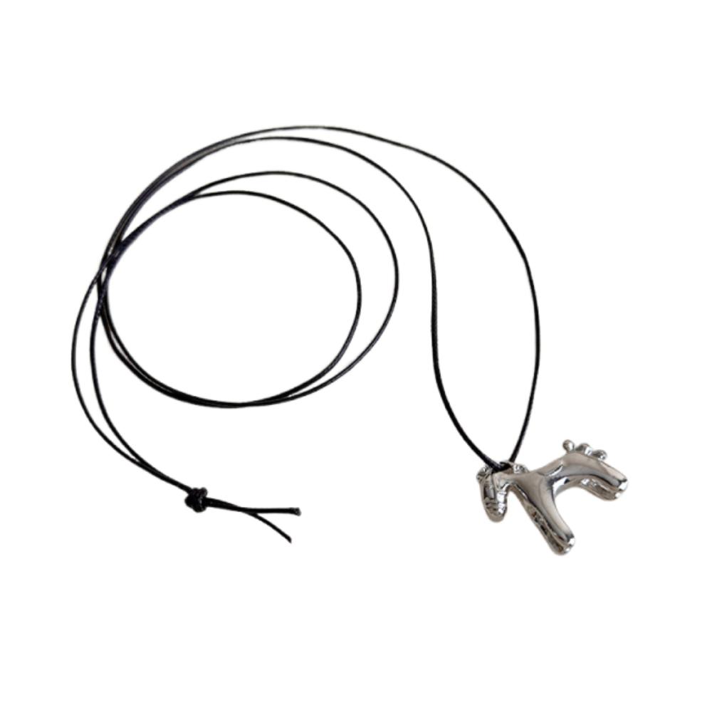 Enamel Drip Glaze Colorful Horse Pendant Necklace Dopamine Necklace Gift Giving