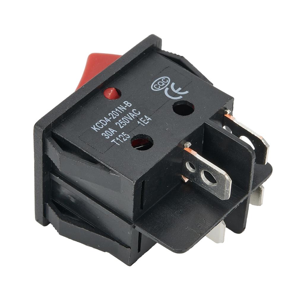 Electric Heater Switch, Welding Machine Power Switch 4Pin, 30A 250VAC, Waterproof and Dustproof, Long Service Life Red LED