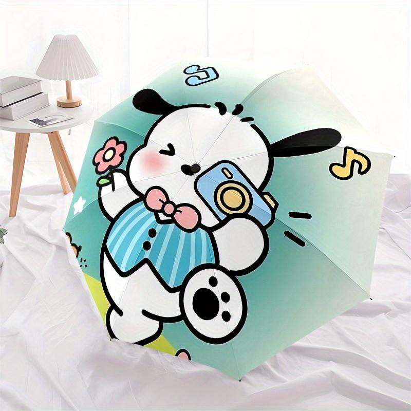 Cute Cartoon Character, Puppy Photographer Automatic opening and closing folding umbrella with 8-rib frame and compact travel design, perfec