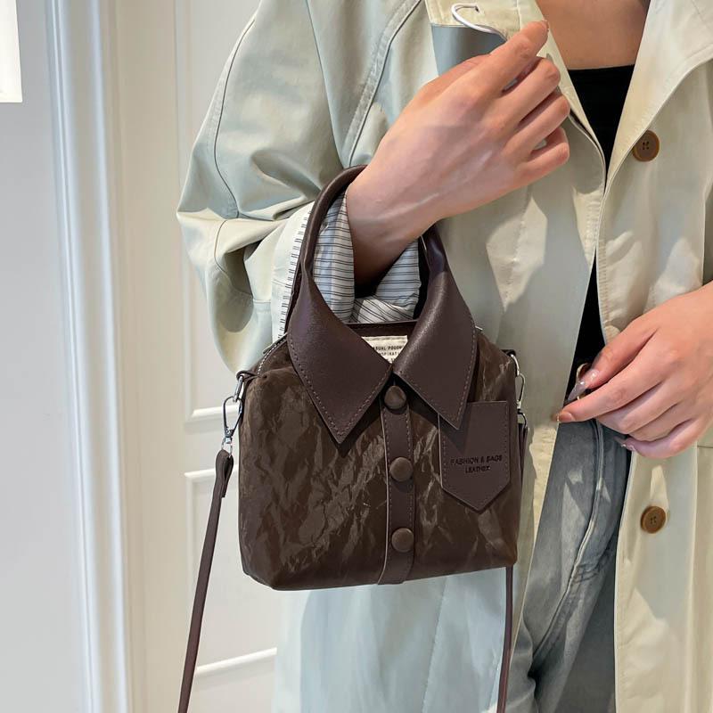 Pu Portable Shirt-Style Shoulder Bag Women Versatile Crossbody Bags Zipper Handbag High Quality Tote Commuter Bags Gifts