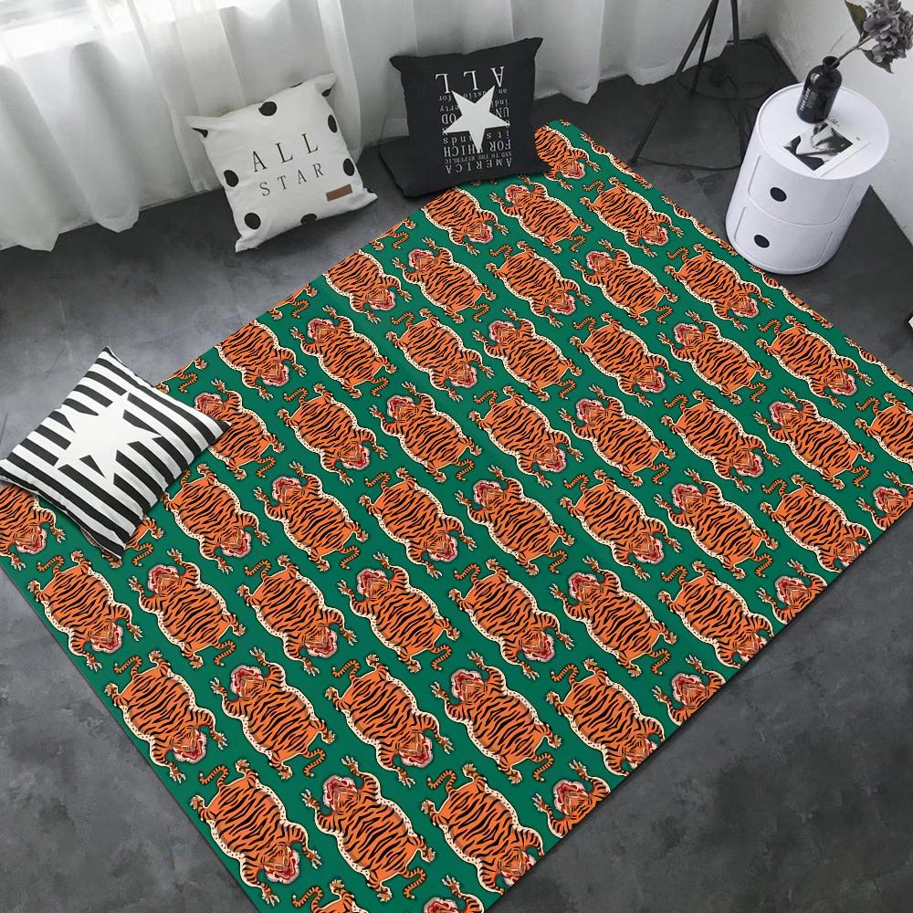 Tiger Flur Teppich Retro Mehrfachauswahl Wohnzimmer Küche Teppich Rutschfest Willkommensteppich