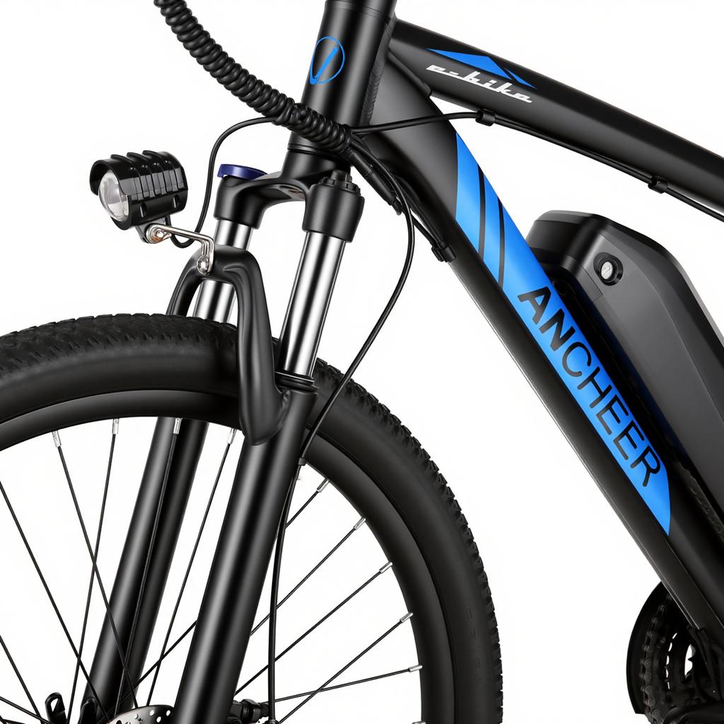 ANCHEER 27.5 inch electric bicycles with 250W motor, 36V 10.4Ah replaceable battery, e-MTB