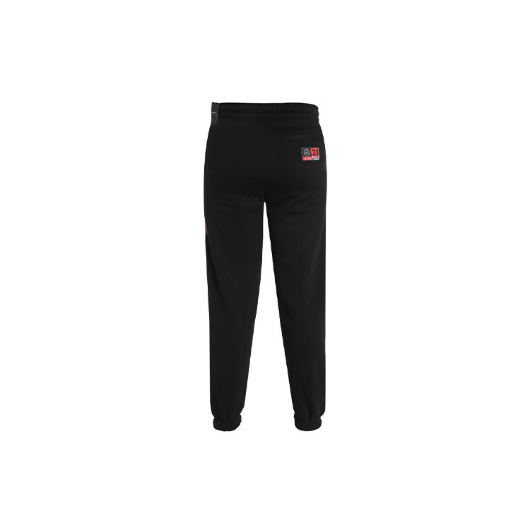 Jordan Air 23 Running Training Print Fleece Lined Foot Length Style Knitted Sweatpants Men's Black CV3162-010
