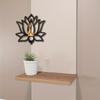 1pc Floating Wooden Lotus Shape Display Shelf, Wall Corner Crystal Stone Storage Rack,Household Storage Organization
