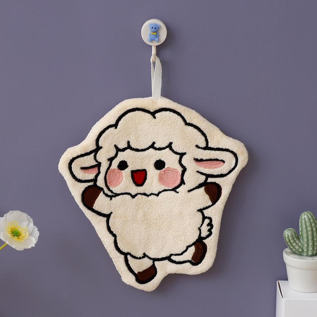 Adorable Lamb Hanging Hand Towel - Fun Household Cloth for Kitchen & Bathroom, Perfect for Kids